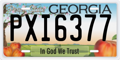 GA license plate PXI6377