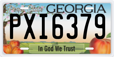 GA license plate PXI6379