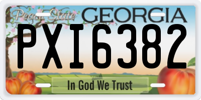 GA license plate PXI6382