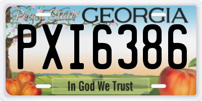 GA license plate PXI6386