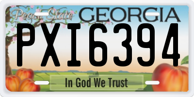 GA license plate PXI6394