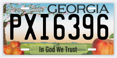 GA license plate PXI6396
