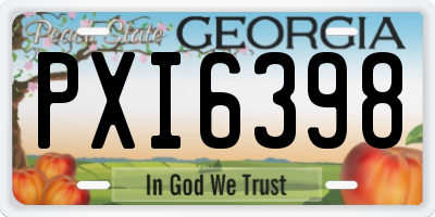 GA license plate PXI6398
