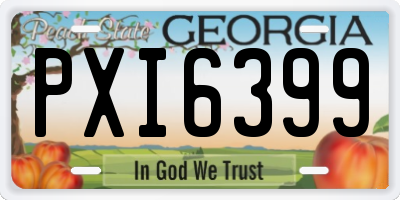 GA license plate PXI6399