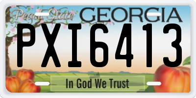 GA license plate PXI6413
