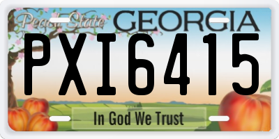 GA license plate PXI6415