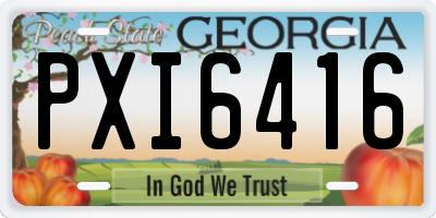 GA license plate PXI6416