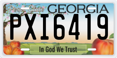 GA license plate PXI6419