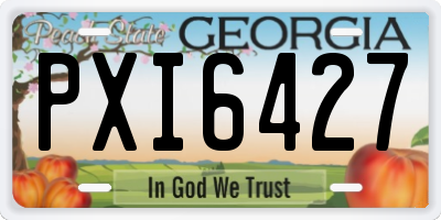 GA license plate PXI6427