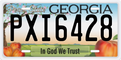 GA license plate PXI6428