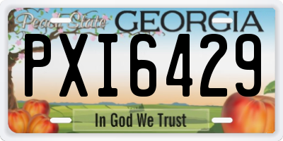 GA license plate PXI6429