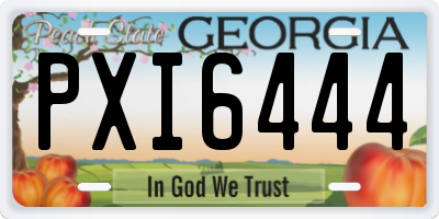 GA license plate PXI6444