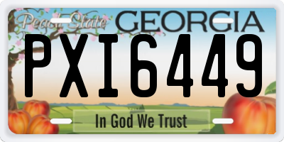 GA license plate PXI6449