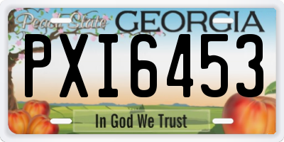 GA license plate PXI6453