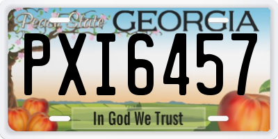 GA license plate PXI6457