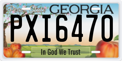 GA license plate PXI6470