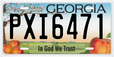 GA license plate PXI6471