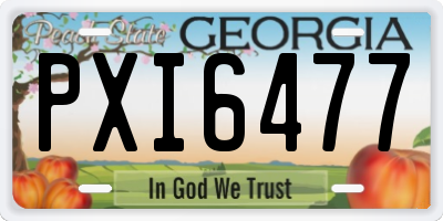 GA license plate PXI6477
