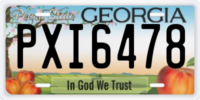 GA license plate PXI6478