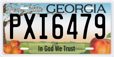 GA license plate PXI6479