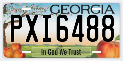 GA license plate PXI6488