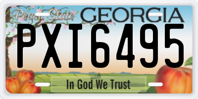 GA license plate PXI6495