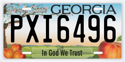 GA license plate PXI6496