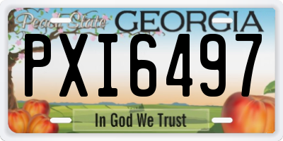 GA license plate PXI6497