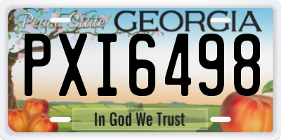 GA license plate PXI6498
