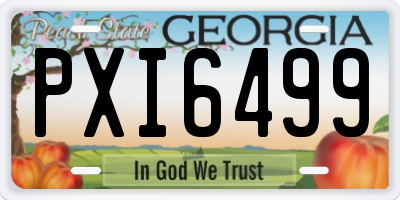 GA license plate PXI6499