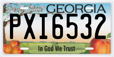 GA license plate PXI6532