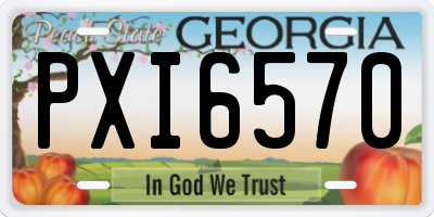 GA license plate PXI6570
