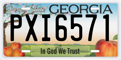 GA license plate PXI6571