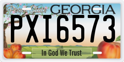 GA license plate PXI6573