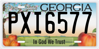 GA license plate PXI6577