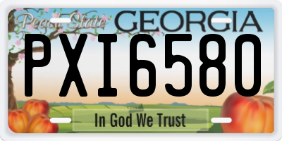 GA license plate PXI6580