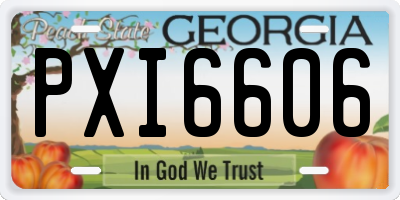 GA license plate PXI6606