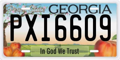 GA license plate PXI6609