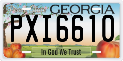 GA license plate PXI6610