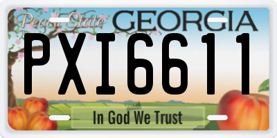 GA license plate PXI6611