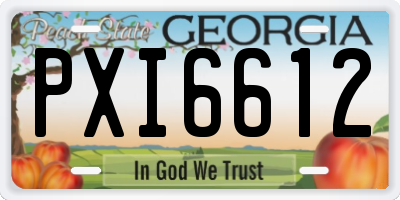 GA license plate PXI6612