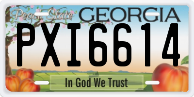 GA license plate PXI6614