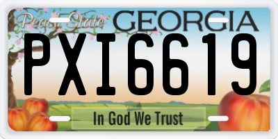 GA license plate PXI6619