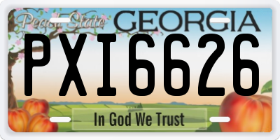 GA license plate PXI6626