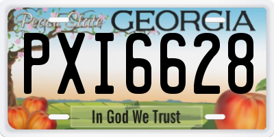 GA license plate PXI6628