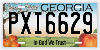 GA license plate PXI6629