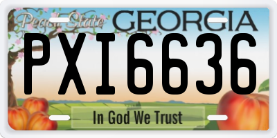 GA license plate PXI6636