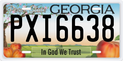 GA license plate PXI6638