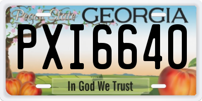 GA license plate PXI6640