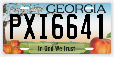 GA license plate PXI6641